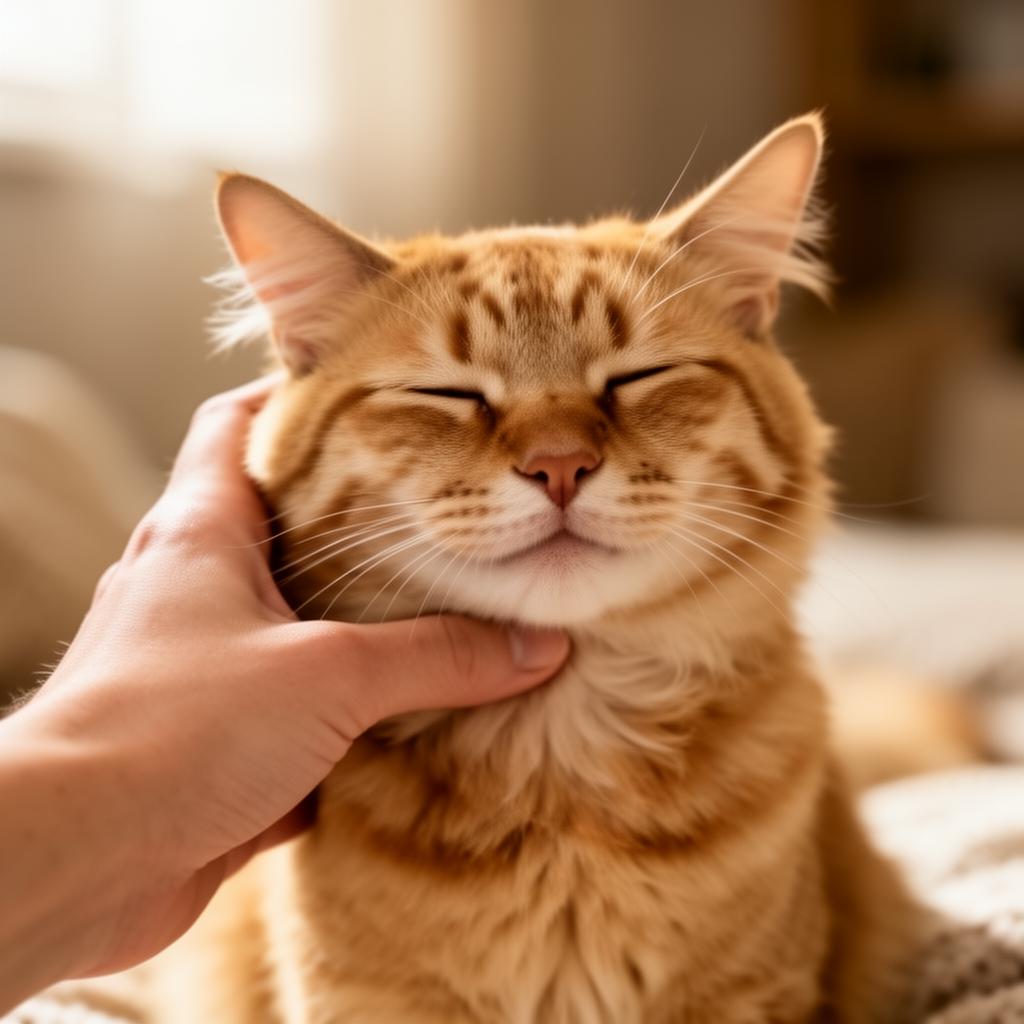 Cãozinho feliz sendo acariciado em casa